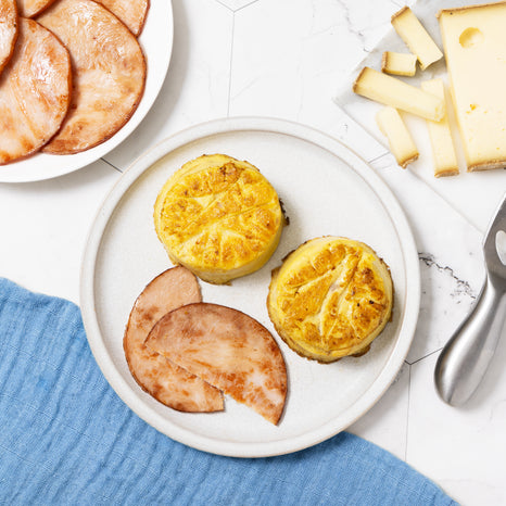 Sous-Vide Egg Bites with Canadian Bacon and Jasper Hill Farm's Whitney Cheese