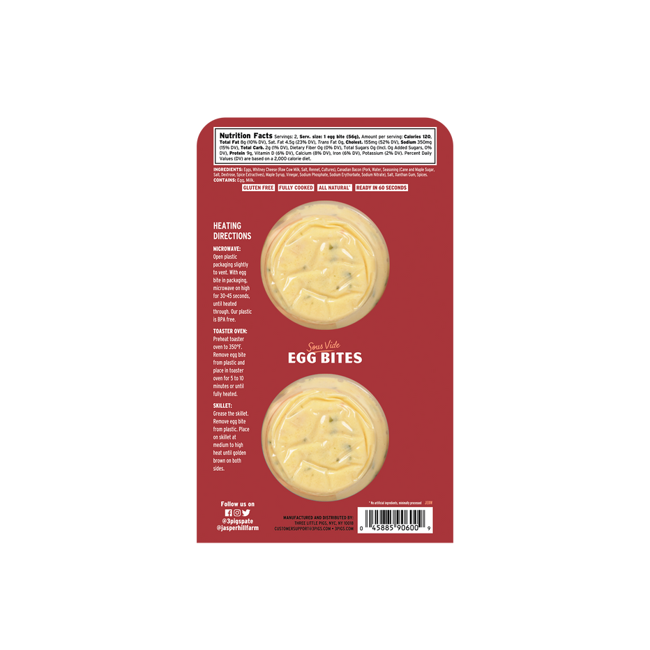 SousVide Egg Bites with Canadian Bacon and Jasper Hill Farm's Whitney